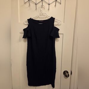 Pietro Brunelli Maternity Cold-Shoulder Mini Dress in Navy